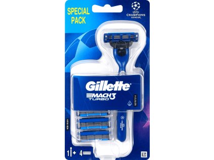 Gillette Mach3 Turbo holící strojek + 4 hlavice