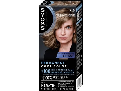 Syoss barva na vlasy 7-5 Přirozený popelavě plavý, 50 ml