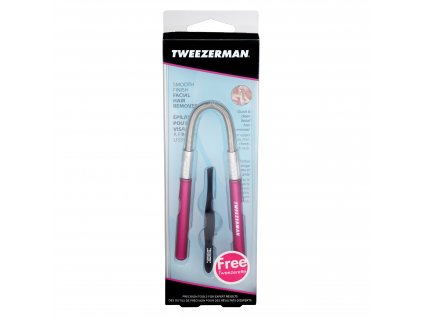 Depilační pružina Tweezerman Smooth Finish Facial Hair Remover (Pink And Blue), zdarma pinzeta Tweezerette