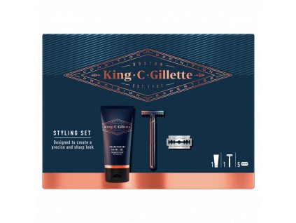 Gillette King C. dárková sada na úpravu vousů s žiletkovým holicím strojkem