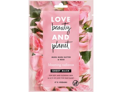Love Beauty & Planet Blooming Radiance Muru Muru Butter & Rose plátýnková maska, 21 ml