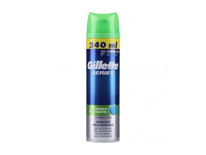 7702018404612 Gillette Series Sensitive gel na holení s Aloe Vera, 240 ml