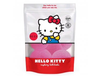 Hello Kitty Bath bombs raspberry - šumivé koule do koupele s vůní maliny, 6x55 g