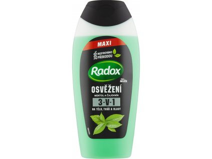 8720181233364 radox men osvezeni sprchovy gel mentol a cajovnik 3v1 400 ml