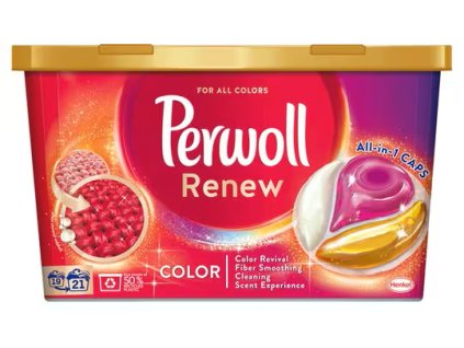 Perwoll Renew Color kapsle na praní 21 ks, 283,5 g