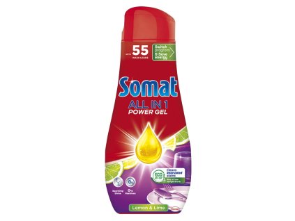 Somat All in One Power Lemon & Lime Gel do myčky, 55 dávek, 990 ml