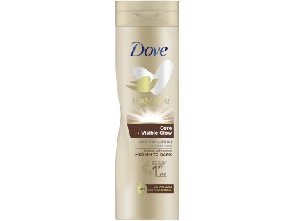 Dove Body Love Care & Visible Glow samoopalovací tělové mléko Medium to Dark, 250 ml