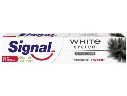 Signal White System Active Charcoal zubní pasta, 75 ml