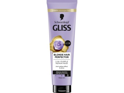 Gliss Blonde Perfector regenerační maska na vlasy - peptidy a výtažky z borůvek, 150 ml