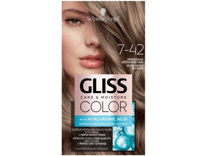 Gliss Color barva na vlasy 7-42 přirozená béžová blond, 60 ml
