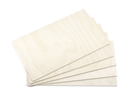 Překližka obdelník 3,2 mm (bříza B/BB) sada 5 kusů
