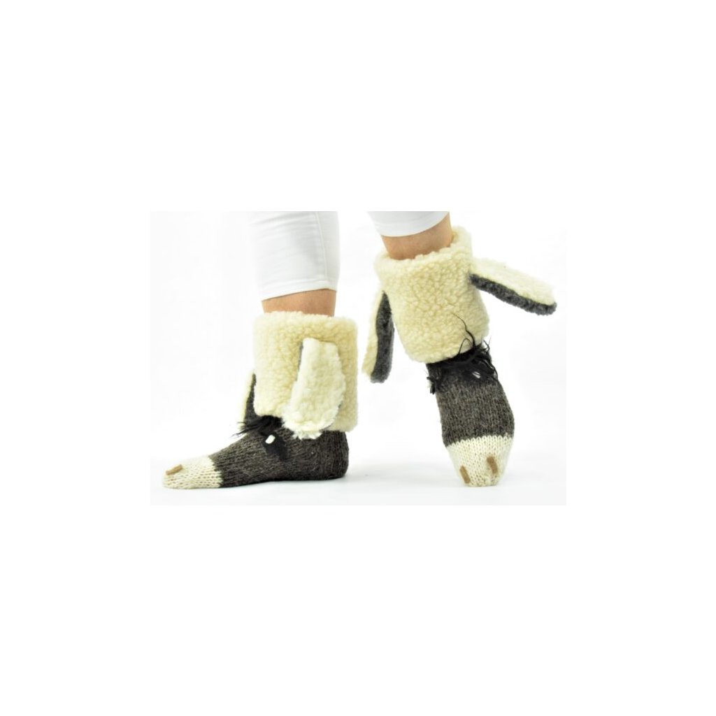 Ručně pletené ponožky s motivem „OSLÍK“ (3)
