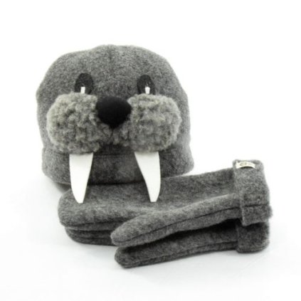 Otužovací klobouk Mrož a rukavice – 95 % vlna