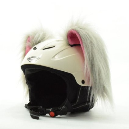 Nalepovací uši na lyžařskou helmu – angorský králík