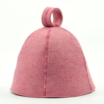 Růžova saunová čepice – 100% ovčí vlna