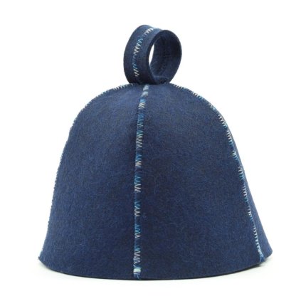 Tmavě modry saunový klobouk unisex – 100% ovčí vlna