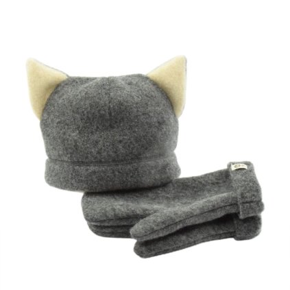 Otužovací čepice Kočka a rukavice ze 100 % vlna