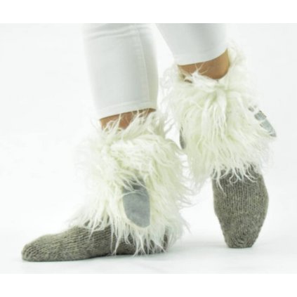Ručně pletené ponožky s motivem „ALPAKA“ (5)