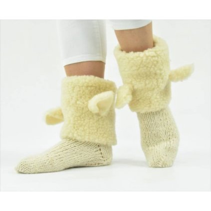 Ručně pletené ponožky s motivem „OVEČKA“ (2)