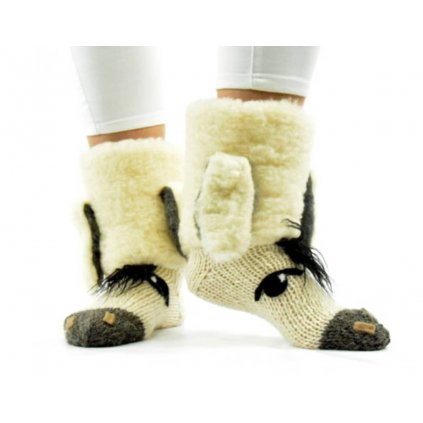 Ručně pletené ponožky s motivem „OSLÍK“