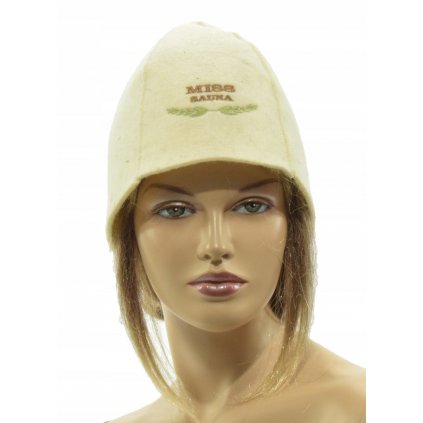 Woolnil Klobouk do sauny MISS SAUNA– 100% ovčí vlna