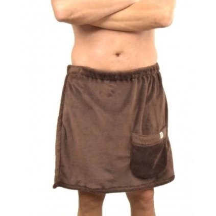 Pánský kilt do sauny z froté – hnědý