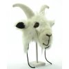Legrační zimní čepice Koza Bílá s bílými rohy