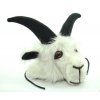 Legrační zimní čepice Koza Bílá s černými rohy