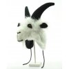 Legrační zimní čepice Koza Bílá s černými rohy
