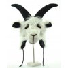 Legrační zimní čepice Koza Bílá s černými rohy