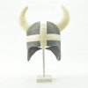Saunová čepice VIKING – šedá s rohy, polyester filc