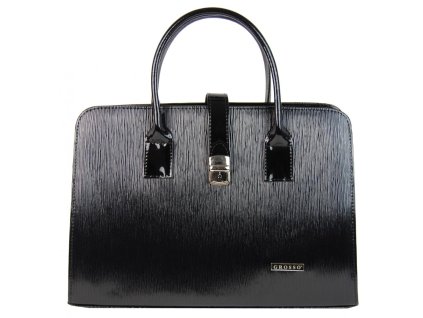 elegantni cerna vroubkovana aktovkova kabelka s485 grosso 1