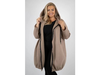 Dlouhá zateplená mikinaBéžová