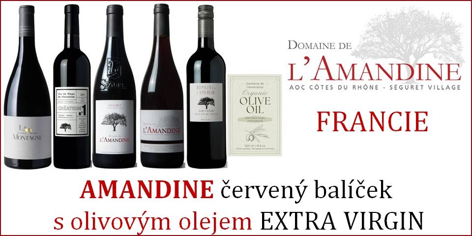 Amandine červený balíček s olivovým olejem Francie