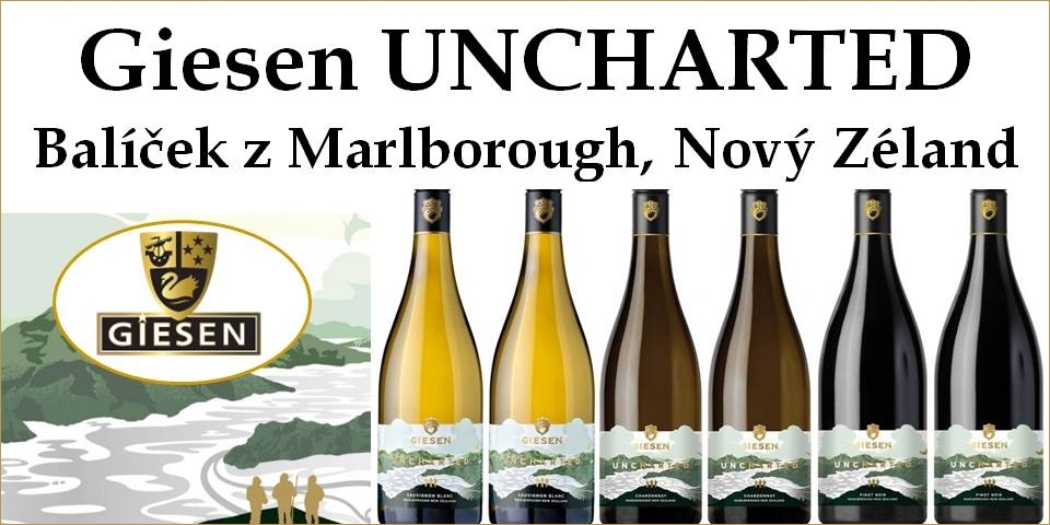 Giesen Uncharted - balíček 2+2+2, prémiová vína z Marlborough, Nový Zéland
