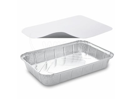 Miska (ALU) hranatá 315 x 211 x 51 mm 2000ml + víčko [10 sad]