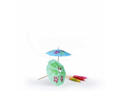 Deštníček (dřevo FSC 100%/PAP) barevný mix Ø10 x 10 cm [144 ks]