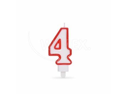 Číslová svíčka se stojánkem "4" 75mm [1 ks]