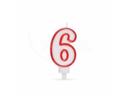 Číslová svíčka se stojánkem "6" 75mm [1 ks]
