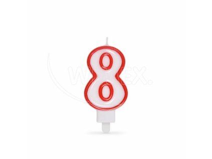 Číslová svíčka se stojánkem "8" 75mm [1 ks]