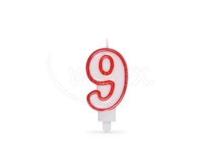 Číslová svíčka se stojánkem "9" 75mm [1 ks]