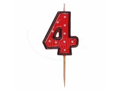 Číslová svíčka na špejli "4" 50mm [1 ks]