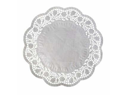 Dekorativní krajka (PAP) kulatá bílá Ø40cm [100 ks]