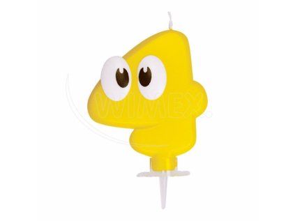 Číslová svíčka se stojánkem "4" 80mm [1 ks]