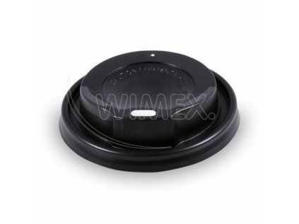 Víčko vypouklé (PS) černé pro kelímek Ø80mm [100 ks]