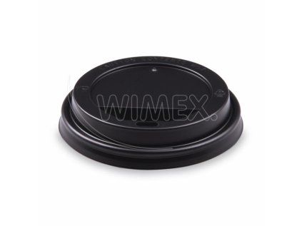 Víčko vypouklé (PS) černé pro kelímek Ø90mm [100 ks]