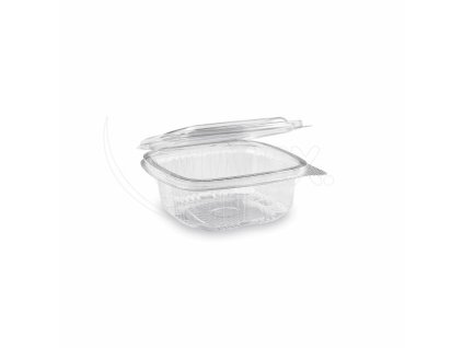 Miska (rPET) s víčkem hranatá průhledná 250ml [50 ks]