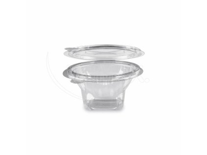 Miska (rPET) s víčkem kulatá průhledná 250ml [50 ks]