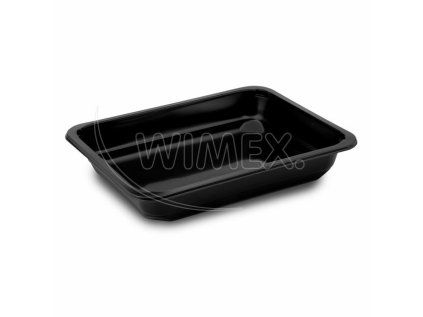 Menu mísa (PP) nedělená černá 227 x 178 x 40 mm 1100ml [50 ks]