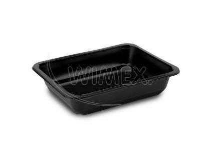 Menu mísa (PP) nedělená černá 227 x 178 x 50 mm 1400ml [50 ks]